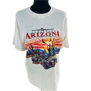 Vintage 92 Tombstone Arizona Desert Scene T-Shirt San Segal Sports Size Medium
